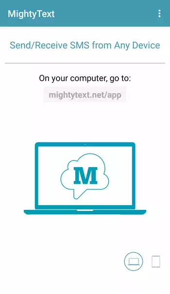 MightyText メイン画面