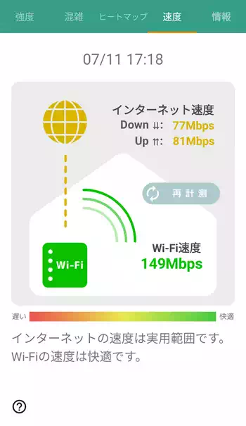 Wi-Fiミレル 速度計測