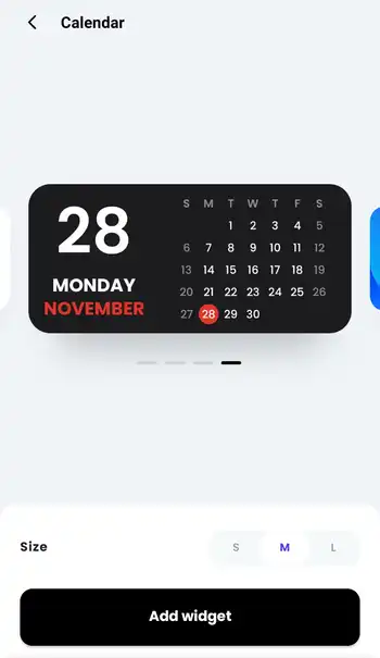 iWidgets Calendar設定画面