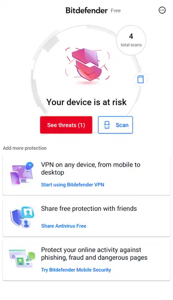 Bitdefender Antivirus リスクを検出