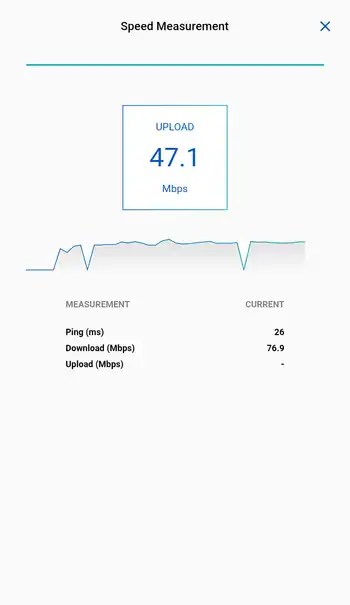 Speed Test WiFi Analyzer 計測中の画面